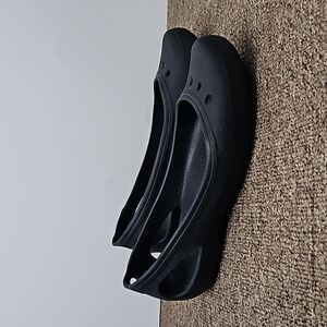 Crocs Mary Janes Black Slipon Flats Sz 7 Women's